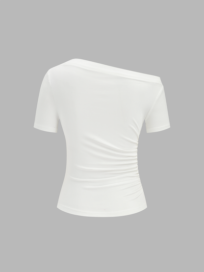 Ruœgy Top Épaules Dénudées Asymétrique Femme