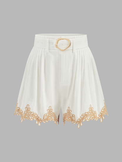 Ruœgy Ensemble Chemise Short Coton Brodé Femme