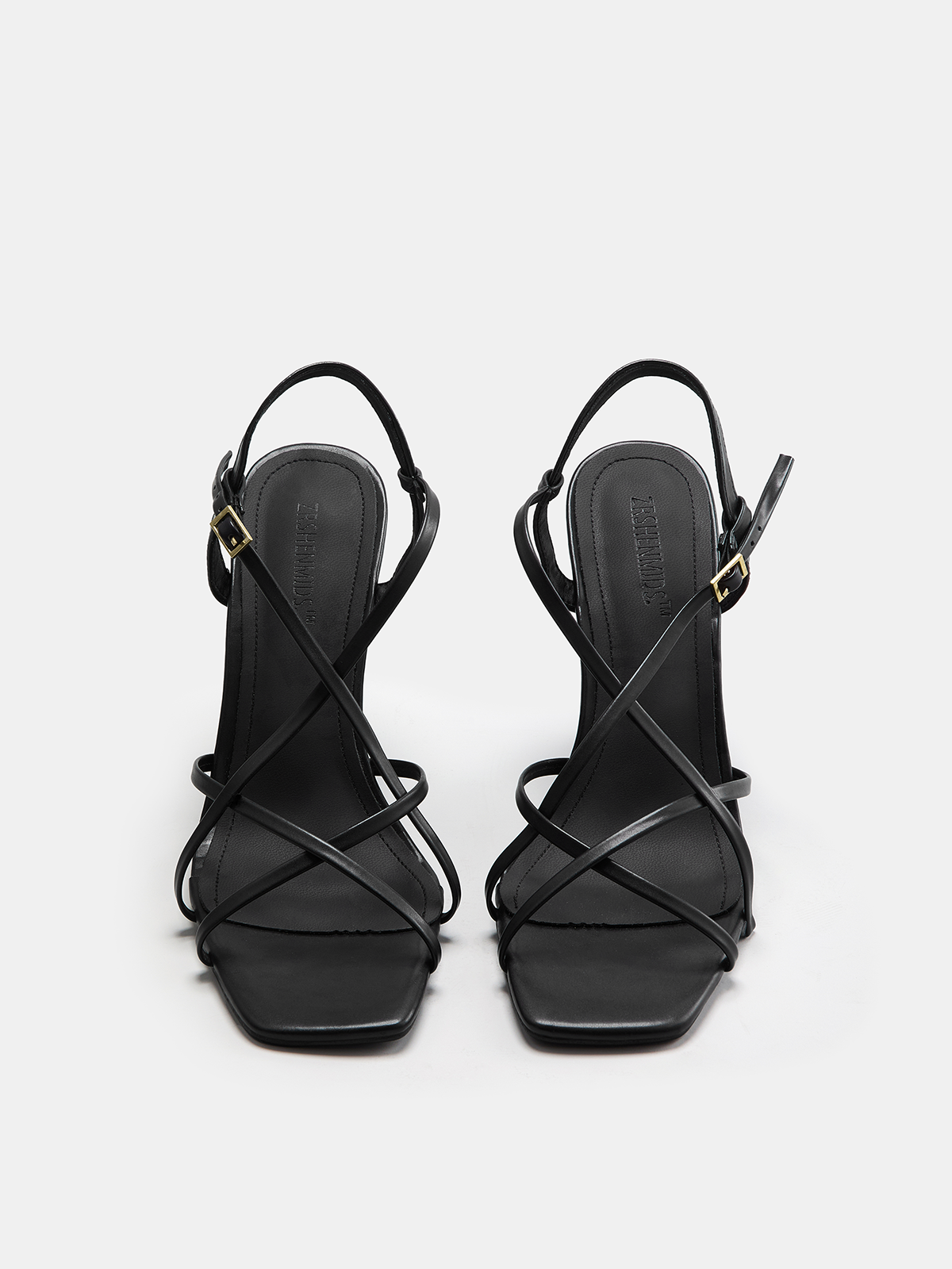 Ruœgy Sandales Compensées Noires à Brides