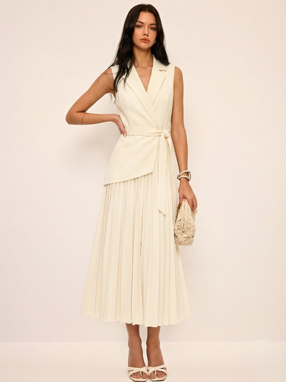 Ruœgy Robe Blazer Sans Manches Ceinturée Femme