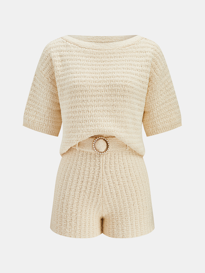 Ruœgy Ensemble Short en Maille Texturée Femme
