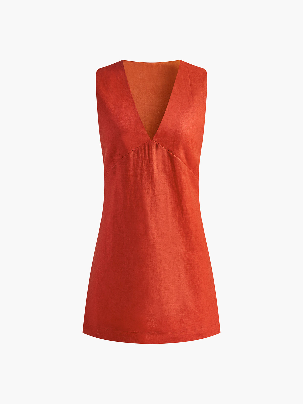 Ruœgy Robe Lin Col V Sans Manches Femme