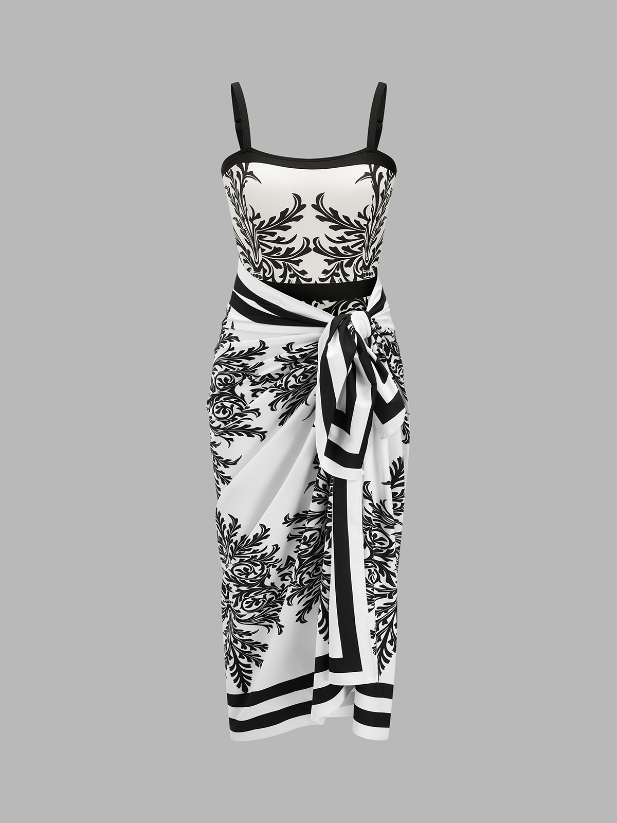 Ruœgy Maillot De Bain Imprimé Avec Paréo Femme