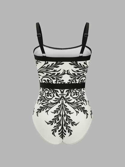 Ruœgy Maillot De Bain Imprimé Avec Paréo Femme