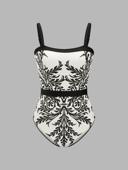 Ruœgy Maillot De Bain Imprimé Avec Paréo Femme