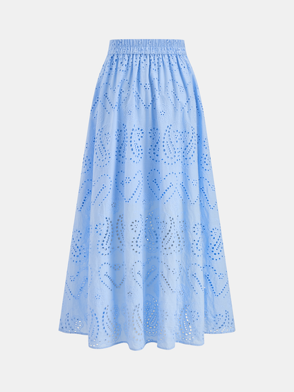 Ruœgy Ensemble Jupe Top Broderie Anglaise Femme