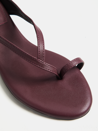 Ruœgy Sandales Plates Cuir Entre-Doigt Femme