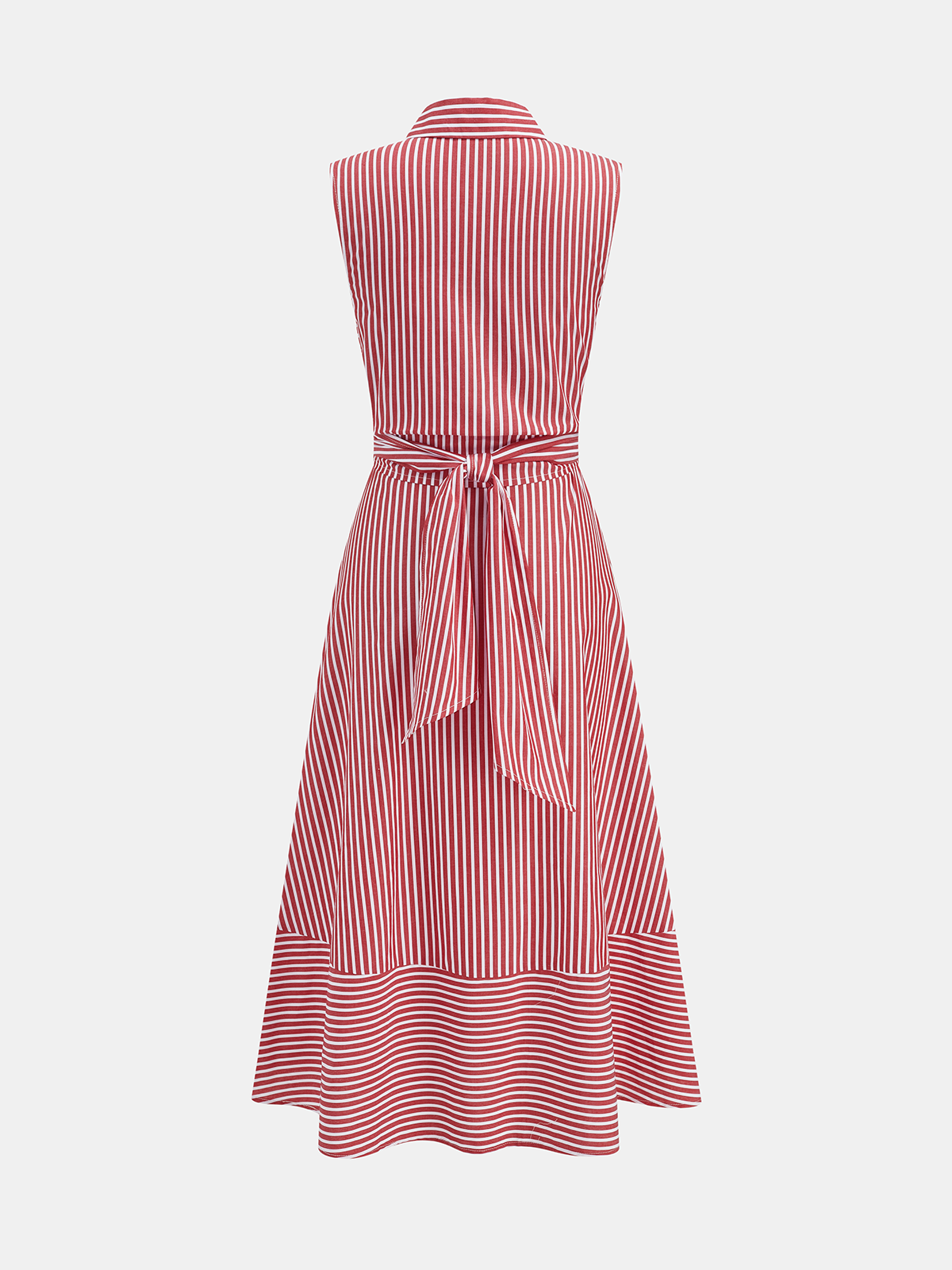 Ruœgy Robe Chemise Rayée Sans Manches Femme