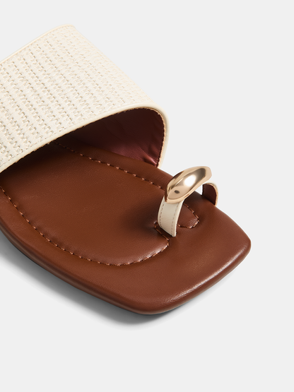 Ruœgy Sandales Plates Cuir Femme