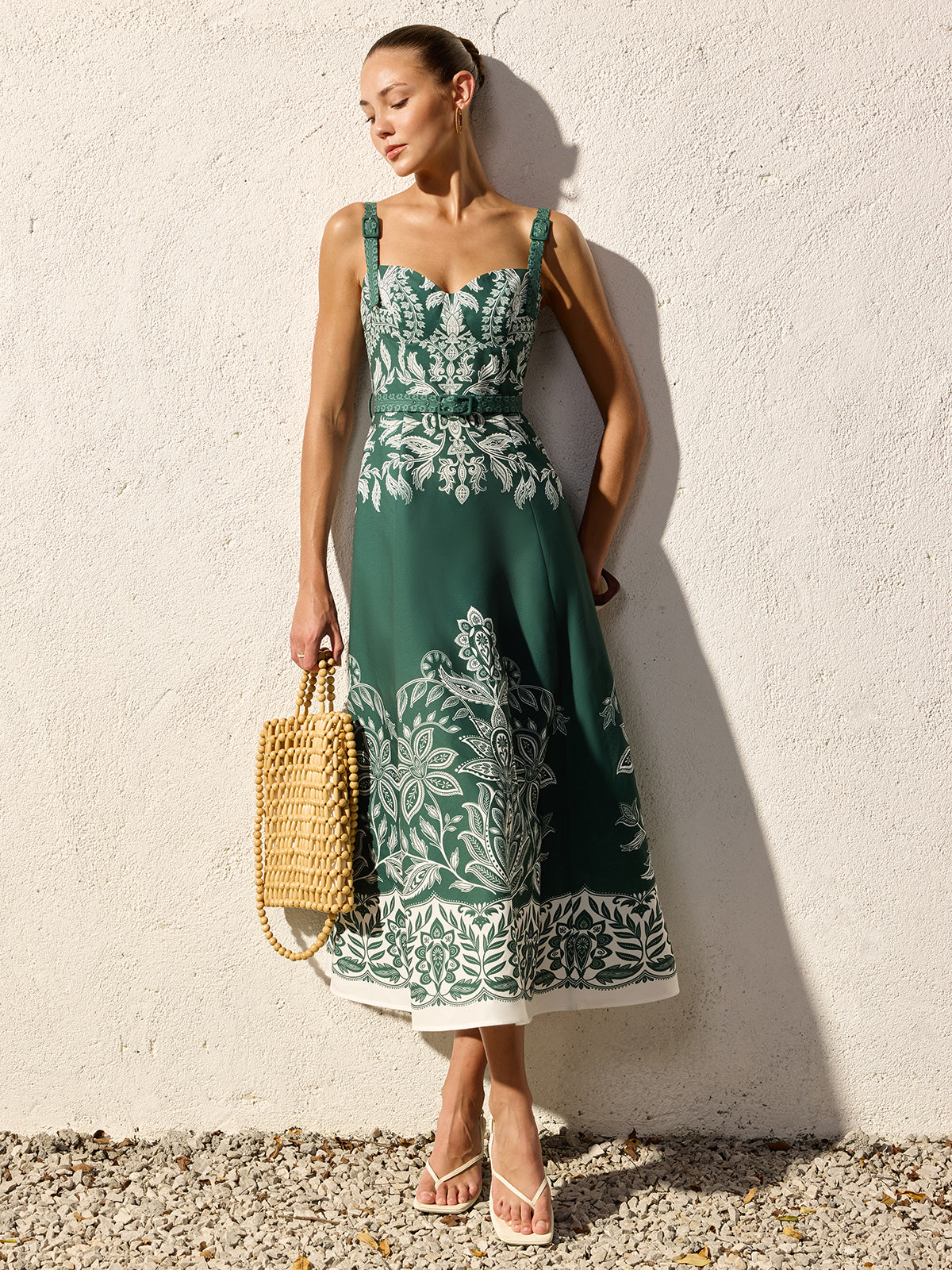 Ruœgy Robe Longue Fleurie à Bretelles Femme