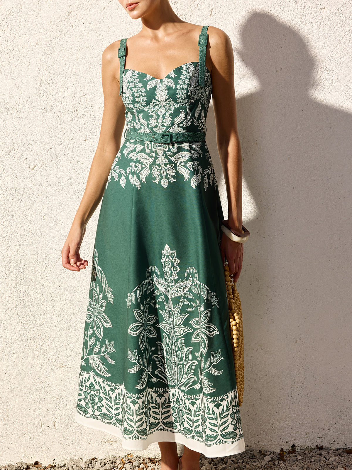 Ruœgy Robe Longue Fleurie à Bretelles Femme
