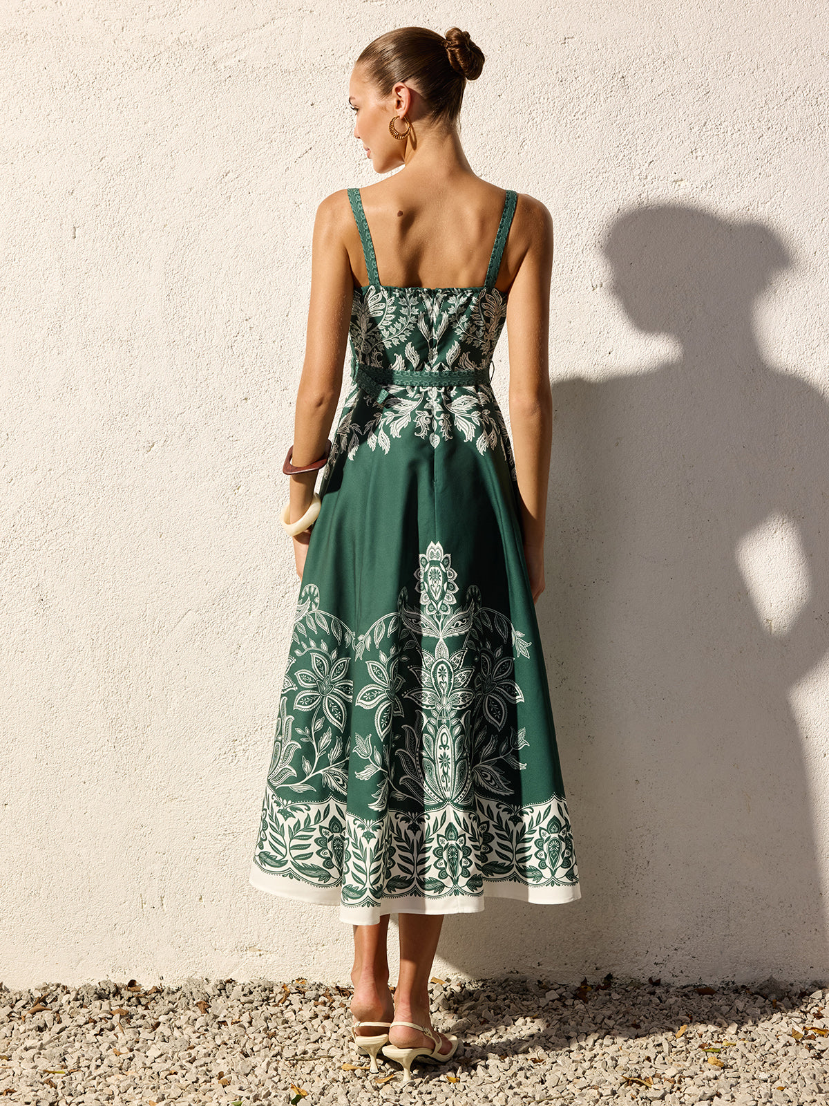 Ruœgy Robe Longue Fleurie à Bretelles Femme