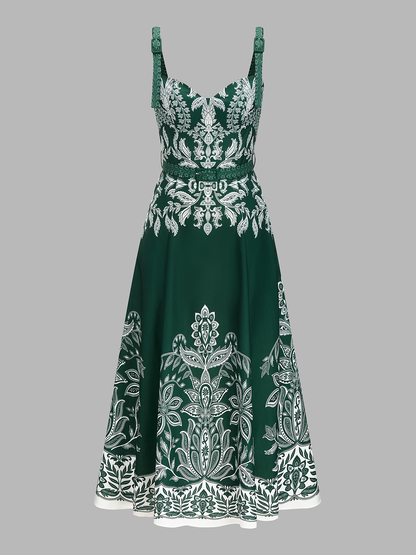 Ruœgy Robe Longue Fleurie à Bretelles Femme