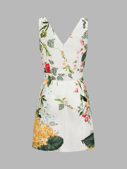 Ruœgy Robe Fleurie Ceinturée Courte été Femme