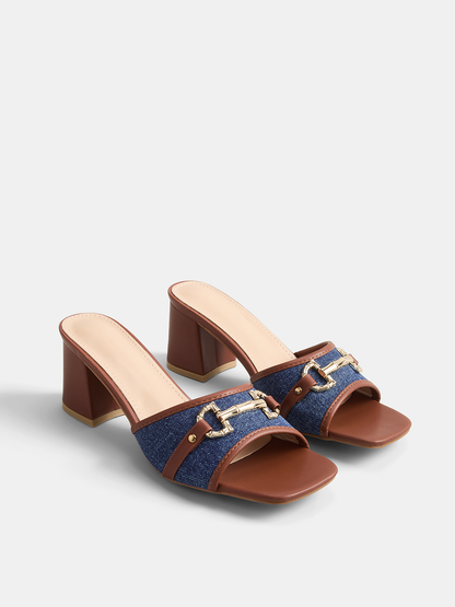 Ruœgy Sandales Talon Carré à Boucle Femme