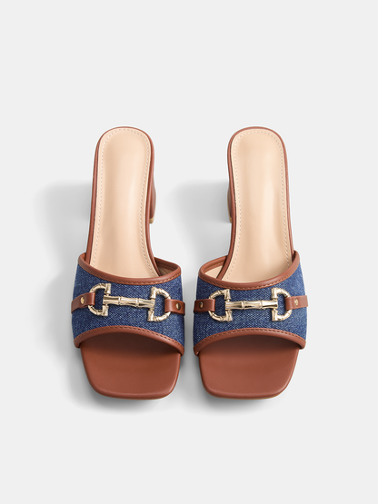 Ruœgy Sandales Talon Carré à Boucle Femme