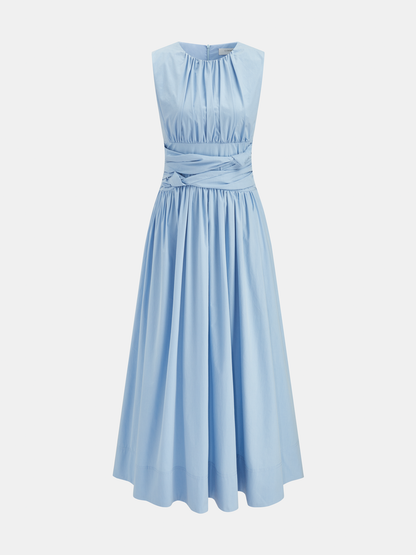 Ruœgy Robe Longue Bleue Sans Manches Femme