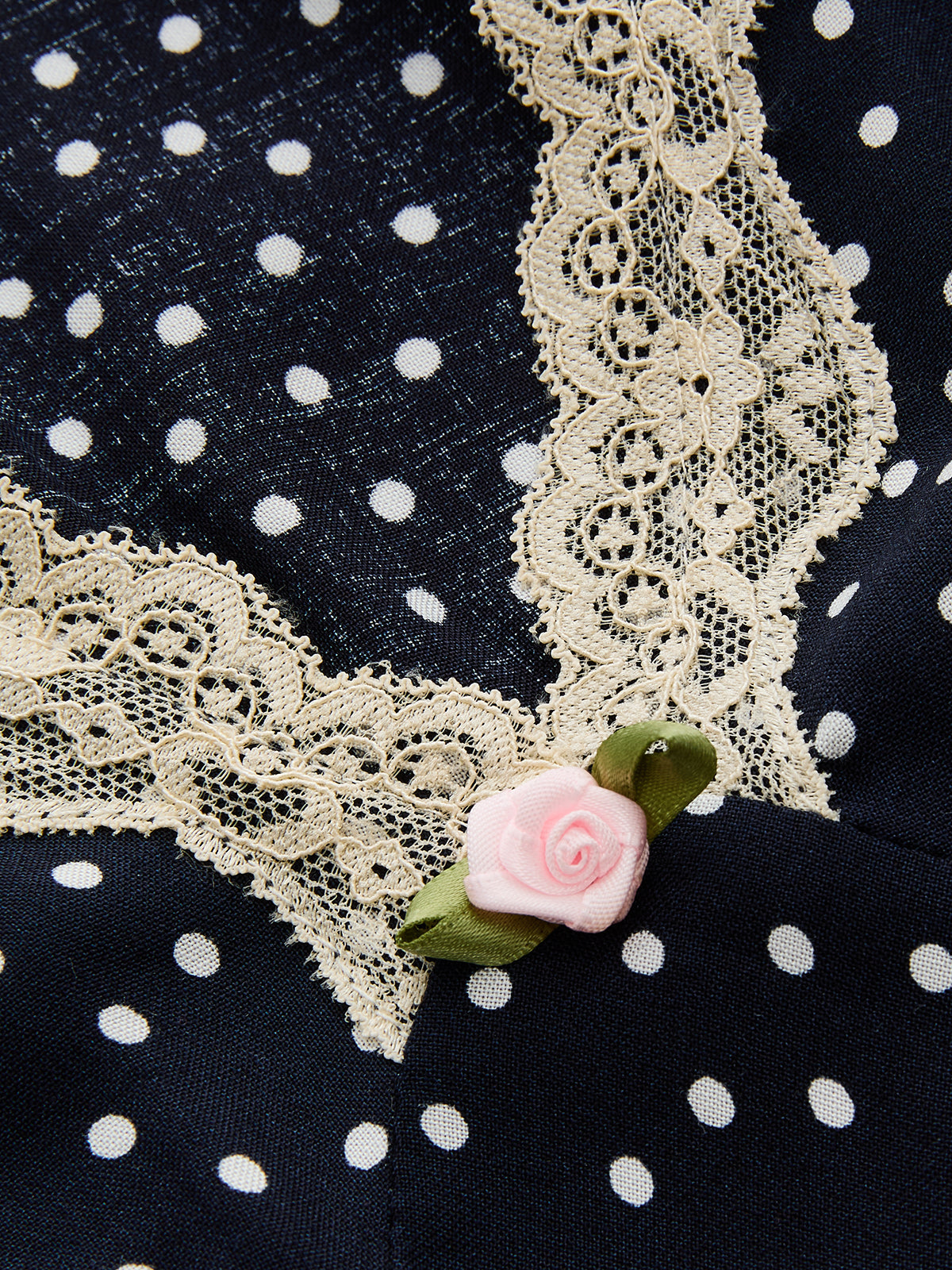 Ruœgy Robe Longue à Pois Dentelle
