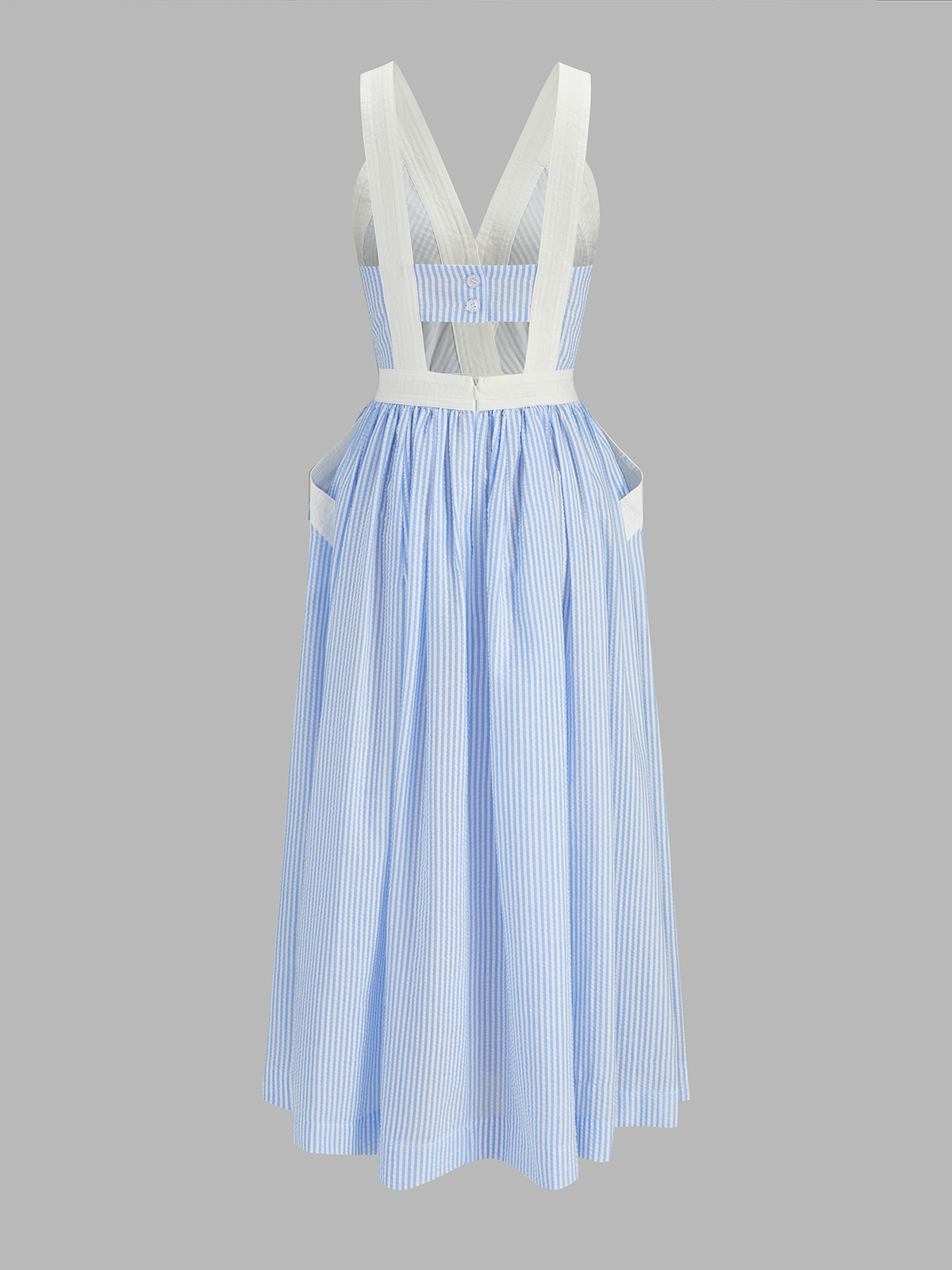 Ruœgy Robe Midi Rayée à Liseré Contrasté Femme