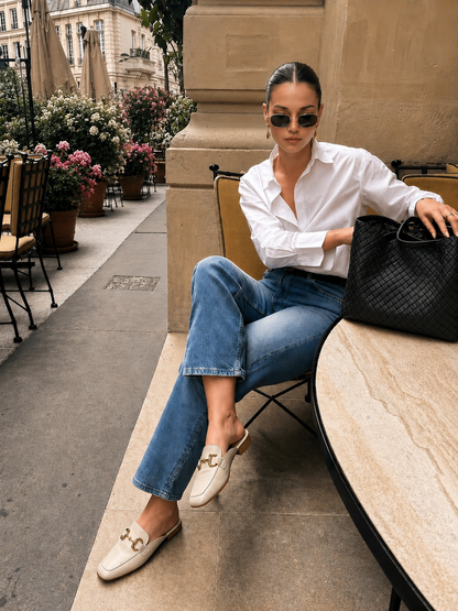 Ruœgy Mules Mocassins en Cuir Femme