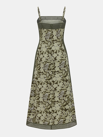 Ruœgy Robe Longue à Fines Bretelles Crochet Femme