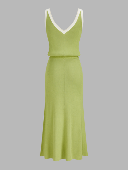 Ruœgy Robe Longue en Maille Côtelée Femme