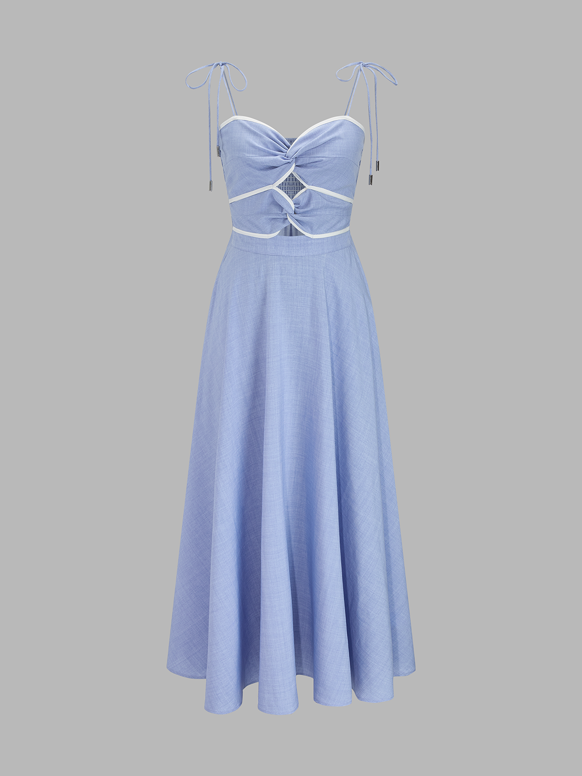 Ruœgy Robe Longue à Bretelles Nouées Femme