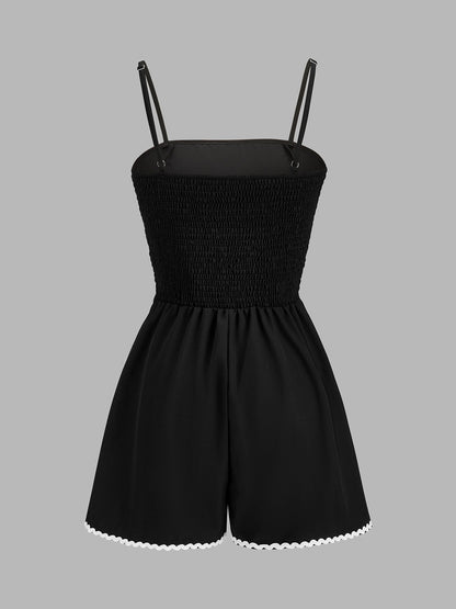 Ruœgy Combishort Noir Femme Liseré Blanc Femme