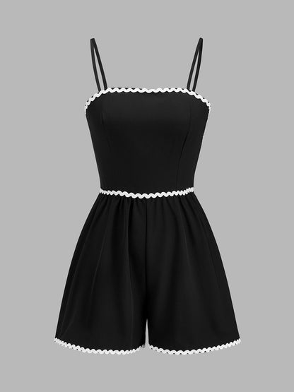 Ruœgy Combishort Noir Femme Liseré Blanc Femme
