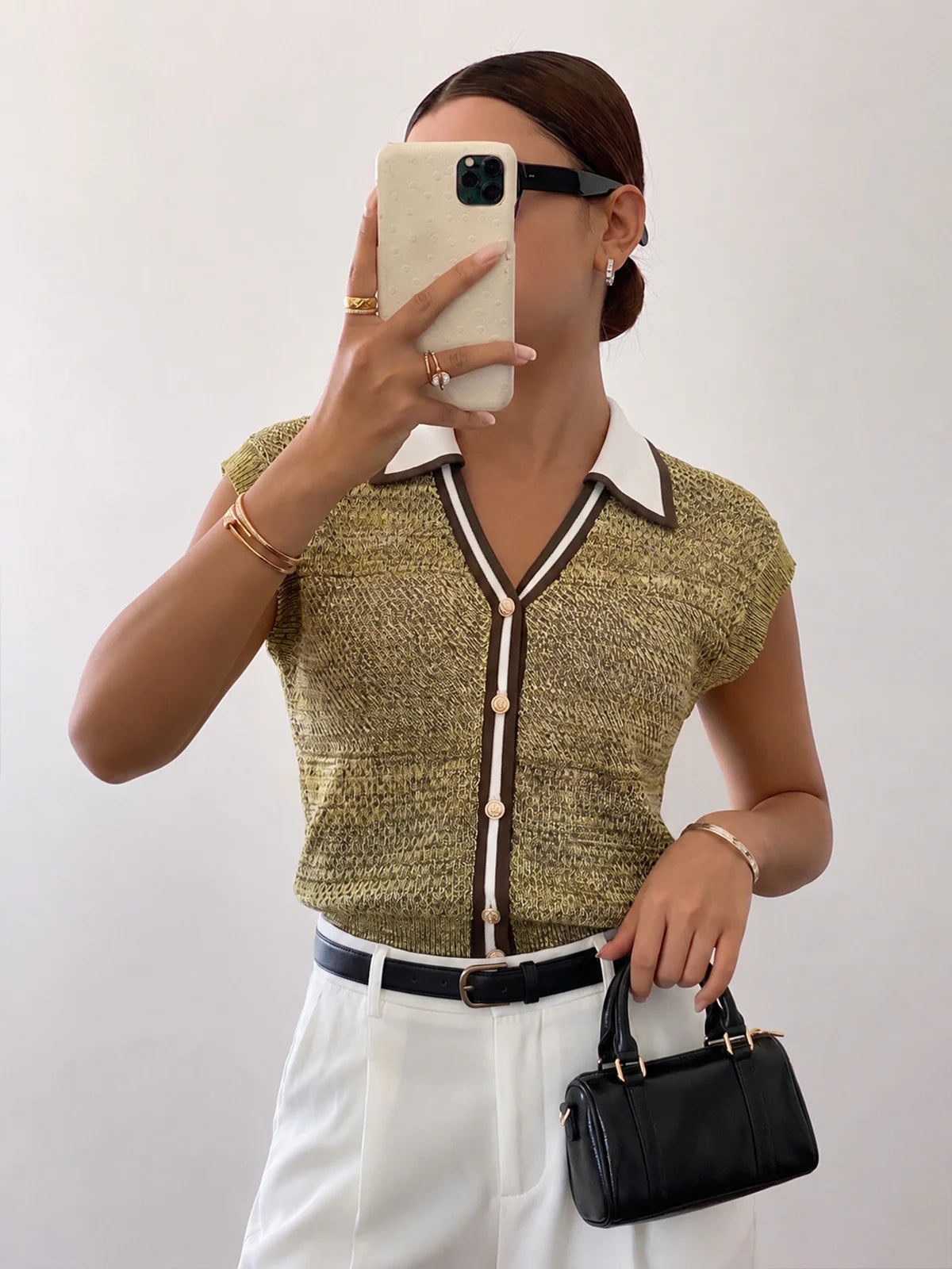 Ruœgy Gilet Sans Manches Maille Texturée Femme
