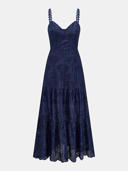 Ruœgy Robe Midi Broderie Anglaise Femme