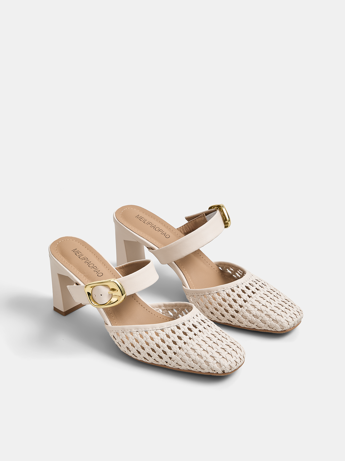 Ruœgy Mules à Talon Femme Tressées