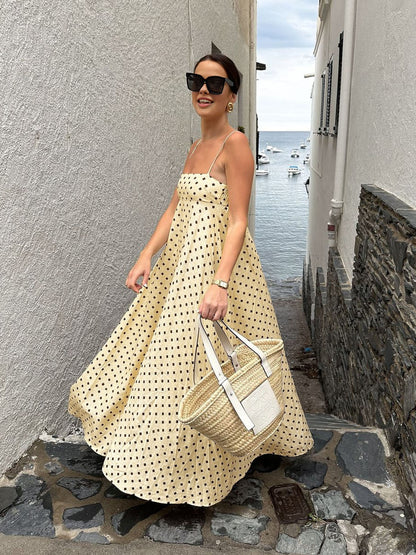 Ruœgy Robe Longue à Fines Bretelles Imprimée