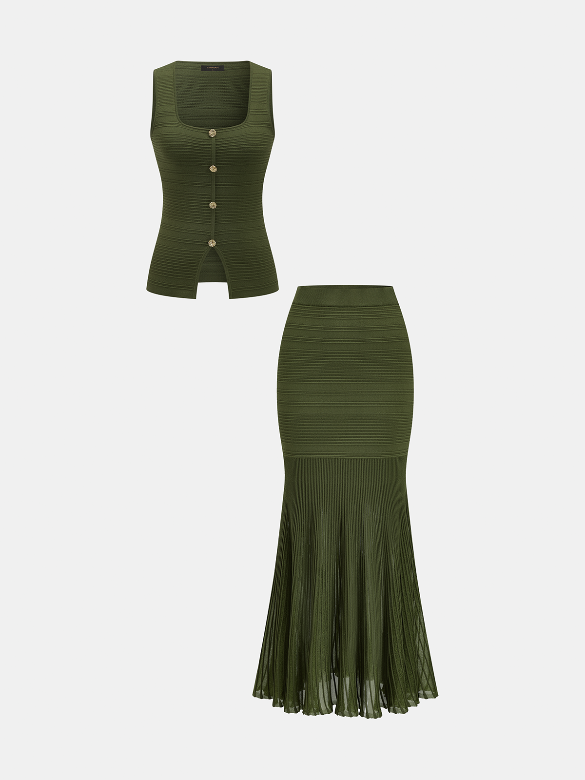 Ruœgy Ensemble Jupe et Top en Maille Femme