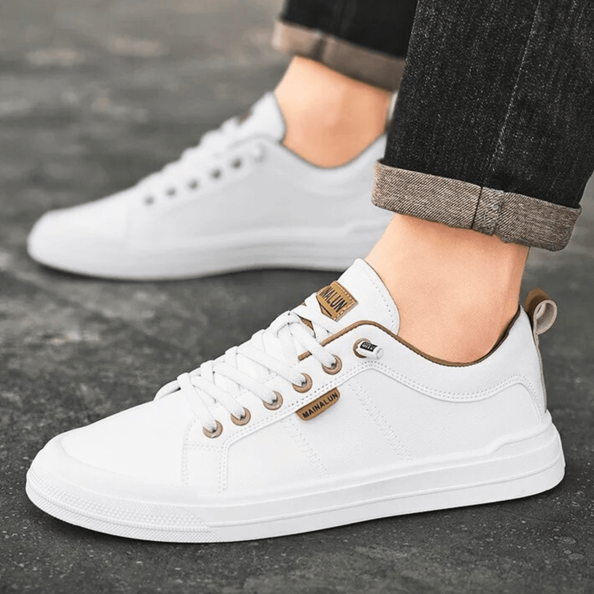 Baskets Minimalistes à Lacets Homme