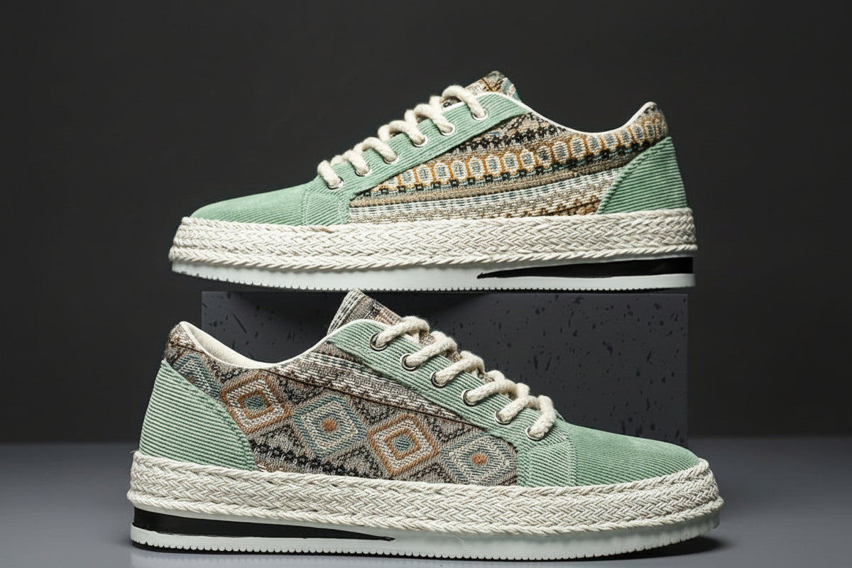 Baskets en Toile à Motifs Homme