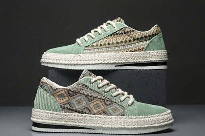 Baskets en Toile à Motifs Homme
