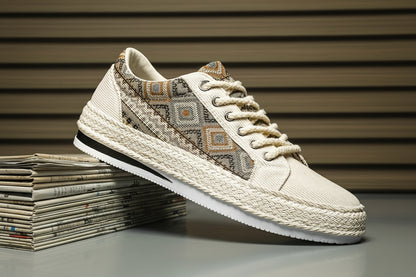 Baskets en Toile à Motifs Homme