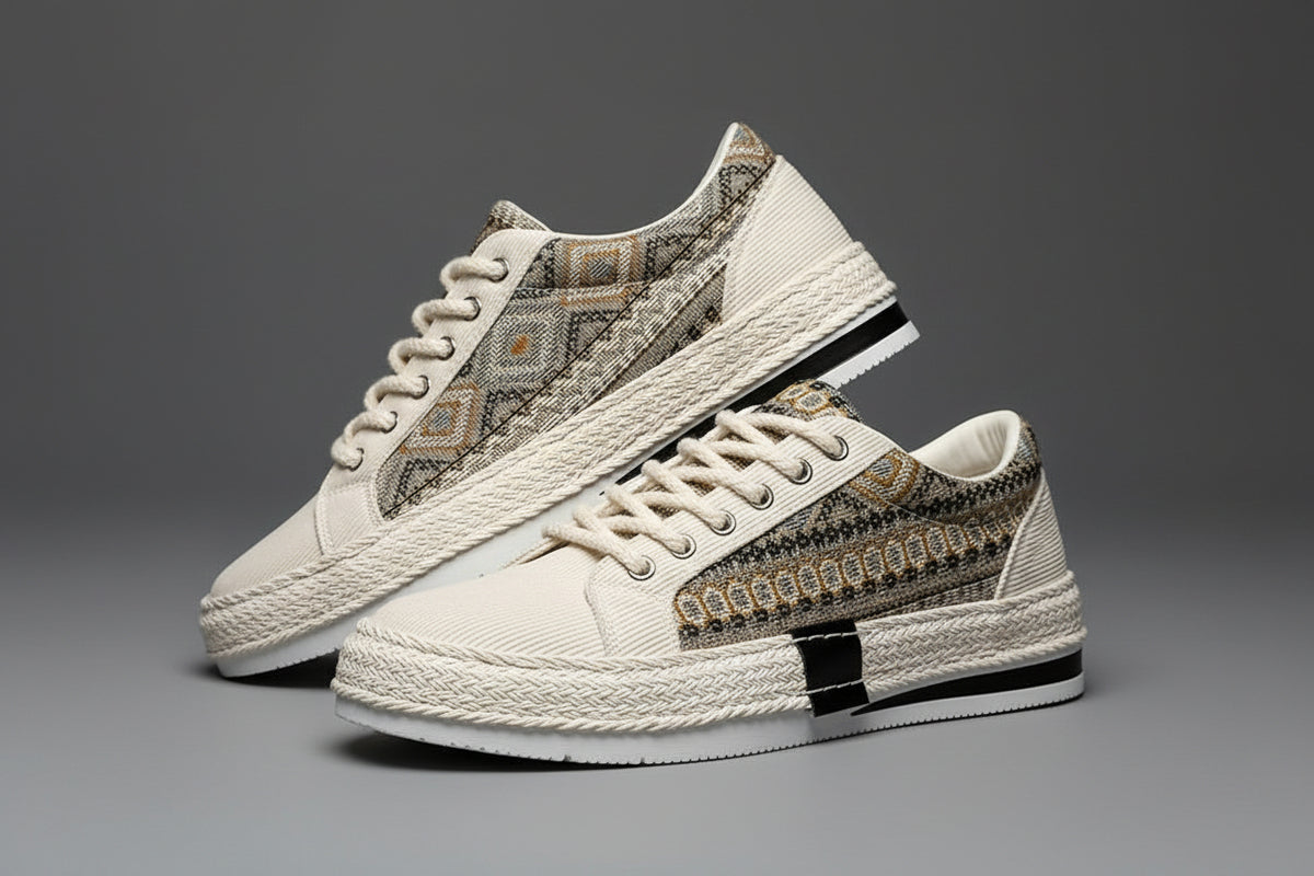 Baskets en Toile à Motifs Homme