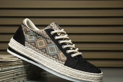 Baskets en Toile à Motifs Homme