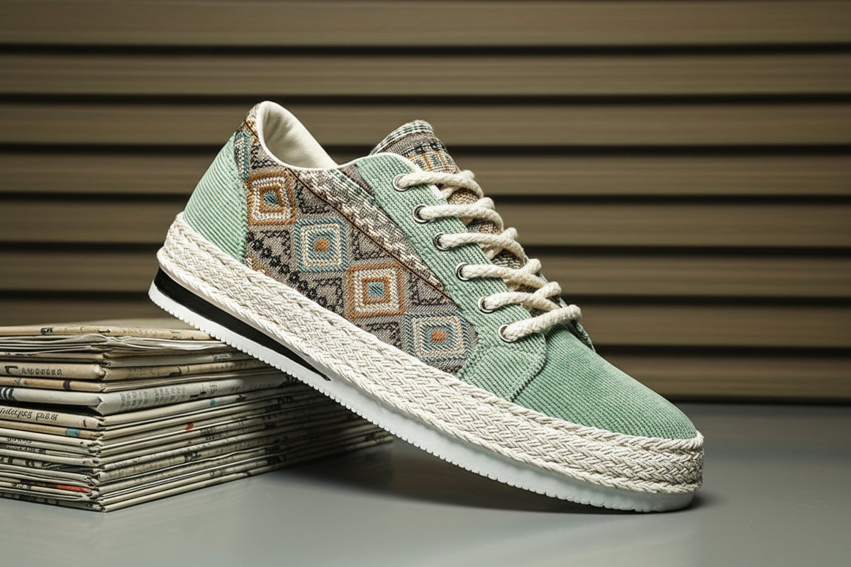 Baskets en Toile à Motifs Homme