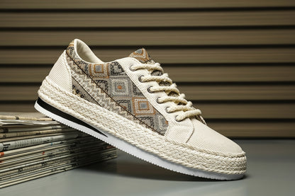 Baskets en Toile à Motifs Homme