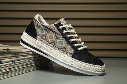 Baskets en Toile à Motifs Homme
