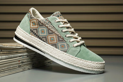 Baskets en Toile à Motifs Homme