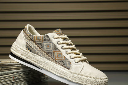 Baskets en Toile à Motifs Homme