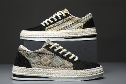 Baskets en Toile à Motifs Homme