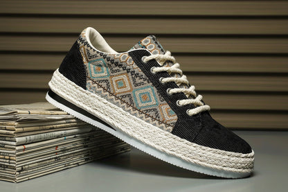Baskets en Toile à Motifs Homme