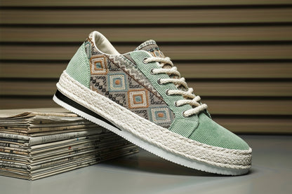 Baskets en Toile à Motifs Homme