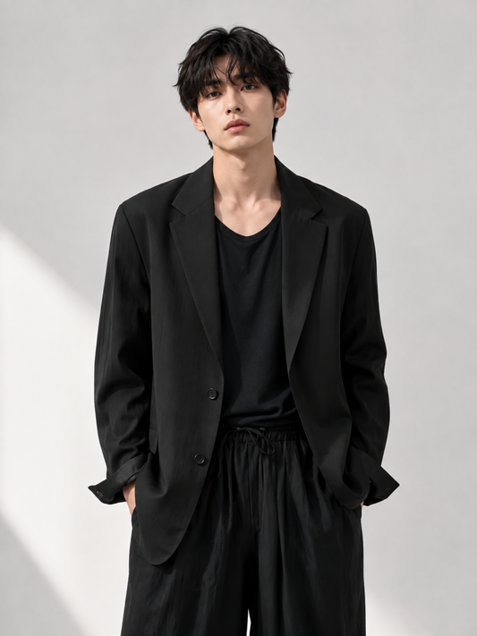 Blazer Décontracté à Col Revers Homme