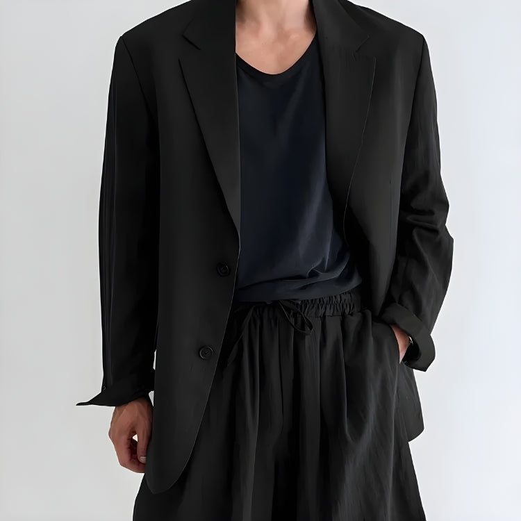 Blazer Décontracté à Col Revers Homme